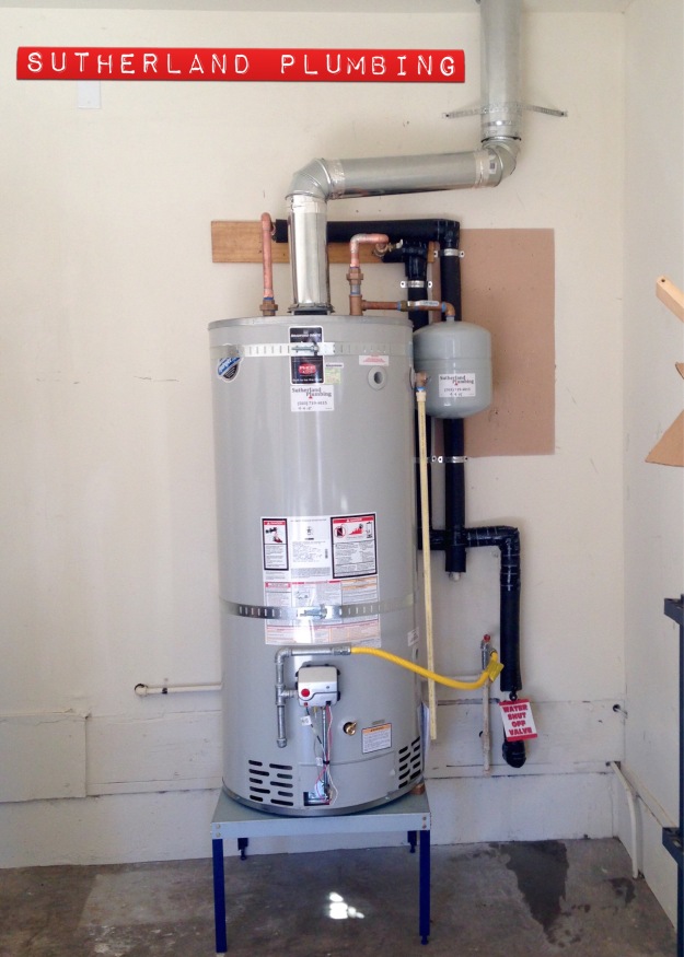 Recent installation of a 75 Gallon Natural Gas Water Heater.